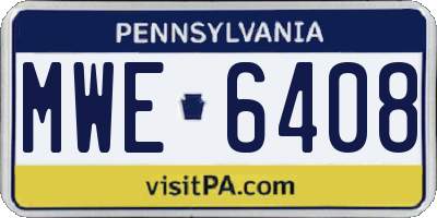 PA license plate MWE6408