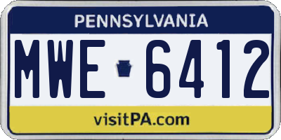 PA license plate MWE6412