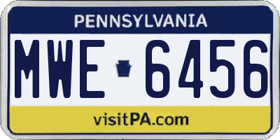 PA license plate MWE6456