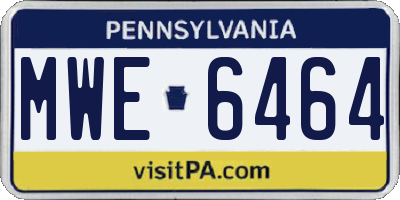 PA license plate MWE6464