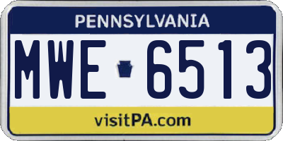 PA license plate MWE6513