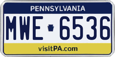 PA license plate MWE6536