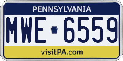 PA license plate MWE6559