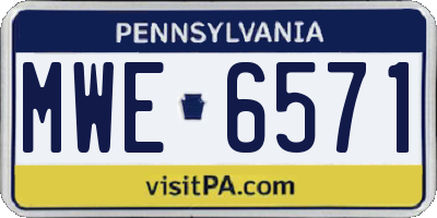 PA license plate MWE6571