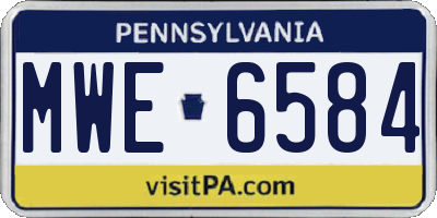 PA license plate MWE6584