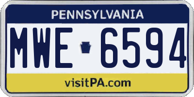 PA license plate MWE6594