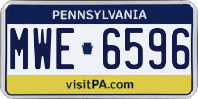 PA license plate MWE6596
