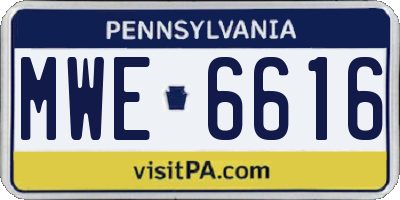 PA license plate MWE6616