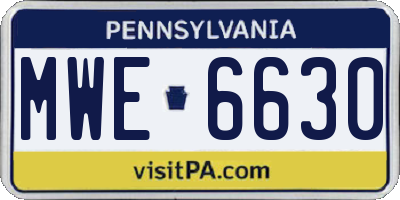 PA license plate MWE6630