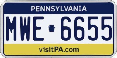 PA license plate MWE6655