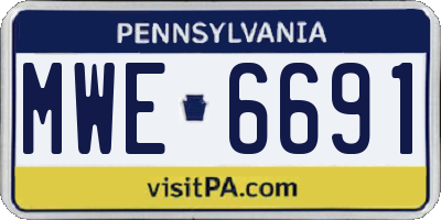 PA license plate MWE6691