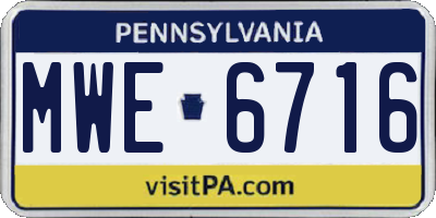 PA license plate MWE6716
