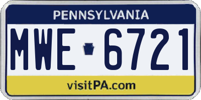 PA license plate MWE6721