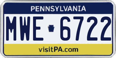 PA license plate MWE6722