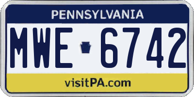 PA license plate MWE6742