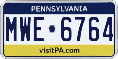 PA license plate MWE6764