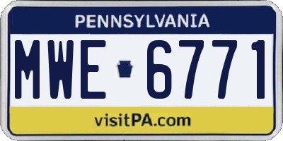 PA license plate MWE6771