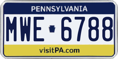 PA license plate MWE6788