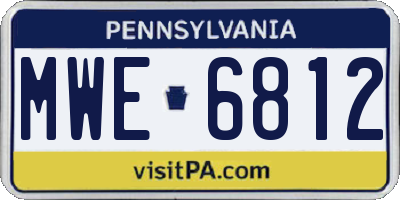 PA license plate MWE6812