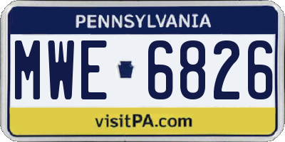 PA license plate MWE6826