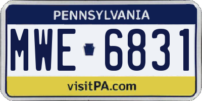 PA license plate MWE6831