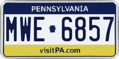 PA license plate MWE6857