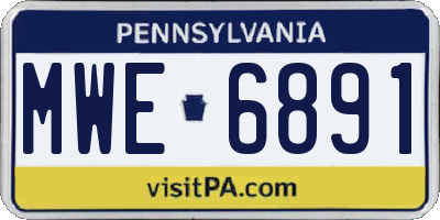 PA license plate MWE6891