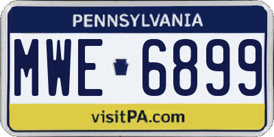 PA license plate MWE6899