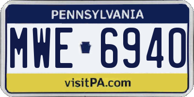 PA license plate MWE6940