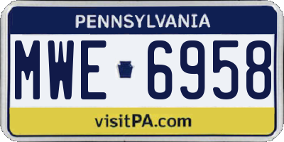 PA license plate MWE6958