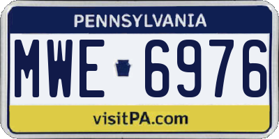 PA license plate MWE6976