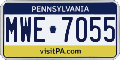 PA license plate MWE7055