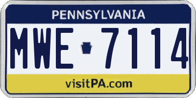PA license plate MWE7114