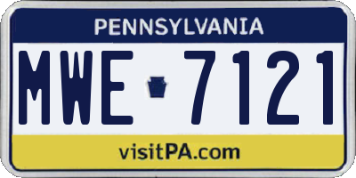 PA license plate MWE7121