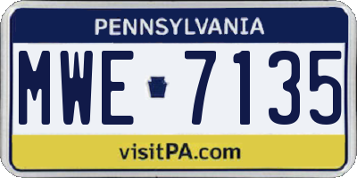 PA license plate MWE7135