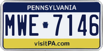 PA license plate MWE7146
