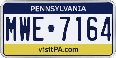 PA license plate MWE7164