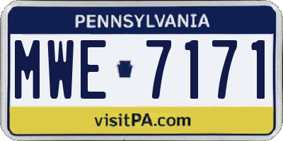 PA license plate MWE7171