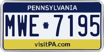 PA license plate MWE7195