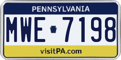 PA license plate MWE7198