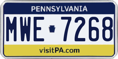 PA license plate MWE7268