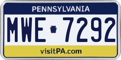 PA license plate MWE7292