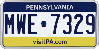 PA license plate MWE7329