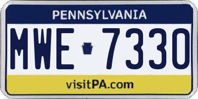 PA license plate MWE7330