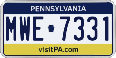 PA license plate MWE7331