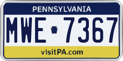 PA license plate MWE7367