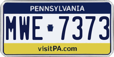 PA license plate MWE7373