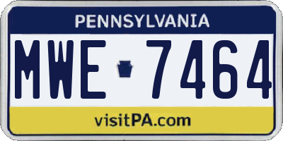 PA license plate MWE7464