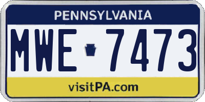 PA license plate MWE7473