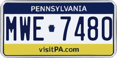 PA license plate MWE7480